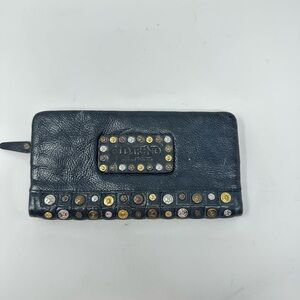 Old Trend Women's Navy Wallet With Nail Haid Studs